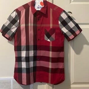 Burberry button up short sleeve shirt